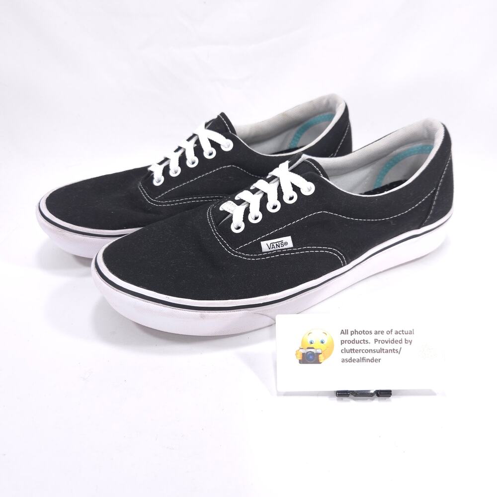 Vans Off the Wall Lace Up Athletic Shoe Womens Size 11 Mens 9.5 721356 Black